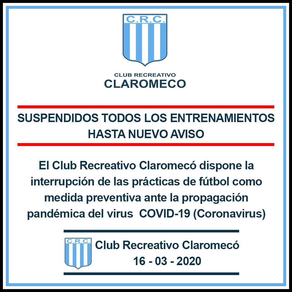 Photo of El Club Recreativo Claromecó suspende entrenamientos